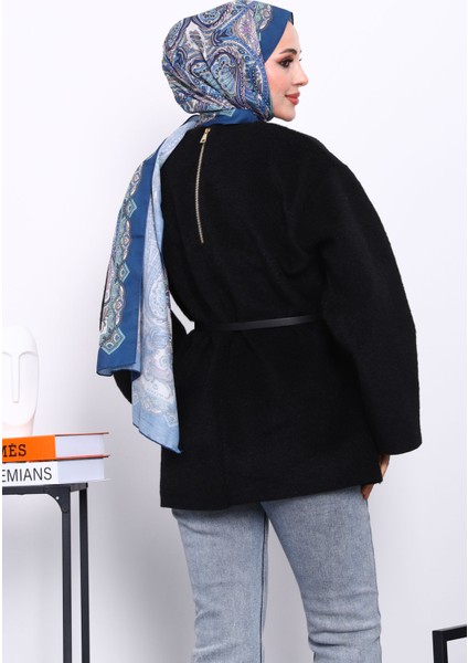 Siyah Bel Kemerli Angora Tunik fırsatları
