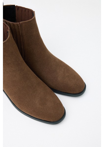 Bot 2521 - Yanları Lastikli Bilek Boy Acı Kahve Süet Kadın Bot fiyatları