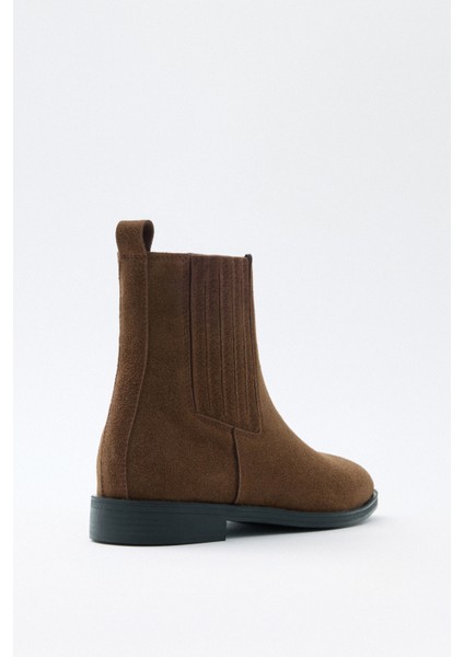 Bot 2521 - Yanları Lastikli Bilek Boy Acı Kahve Süet Kadın Bot fırsatları