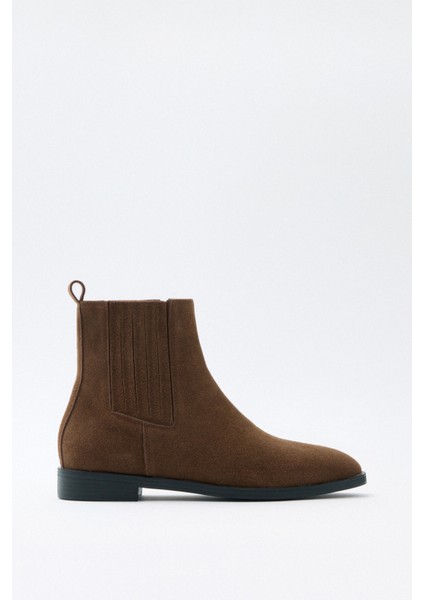 Bot 2521 - Yanları Lastikli Bilek Boy Acı Kahve Süet Kadın Bot indirimleri