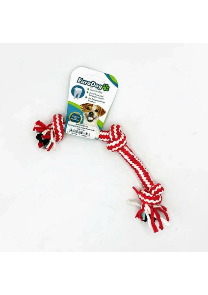 Techmrt Eurodog Diş Ipi Üç Düğüm Kımızı Beyaz Çizgi 15 cm