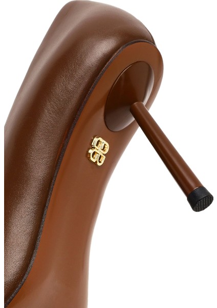 Kadın Kahverengi Ince Topuklu Deri Stiletto 25AFD100618