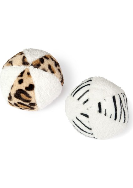 Techmrt Karlie Peluş Desenli Top 11 cm Beyaz-Krengi