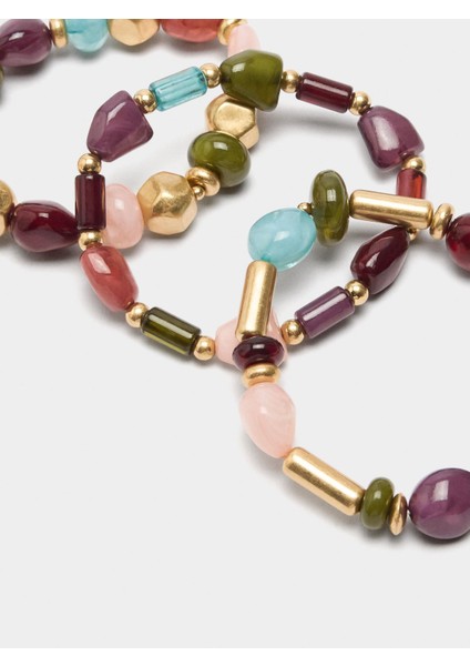 Taş Efektli Elastik Bileklik Seti modelleri