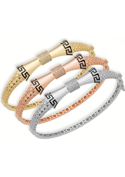 14 Ayar Mineli Tasarım Bilezik - 9,60GR.