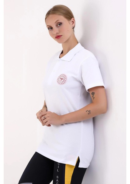 112 Acil Sağlık Yakalı Tshirt Kısa Kol Baskılı - Beyaz fırsatları