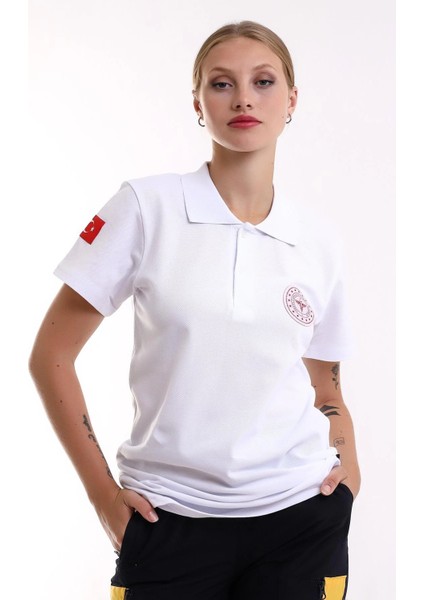 112 Acil Sağlık Yakalı Tshirt Kısa Kol Baskılı - Beyaz indirimleri