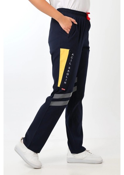 112 Unisex Likralı Yazlık Pantolon - Lacivert