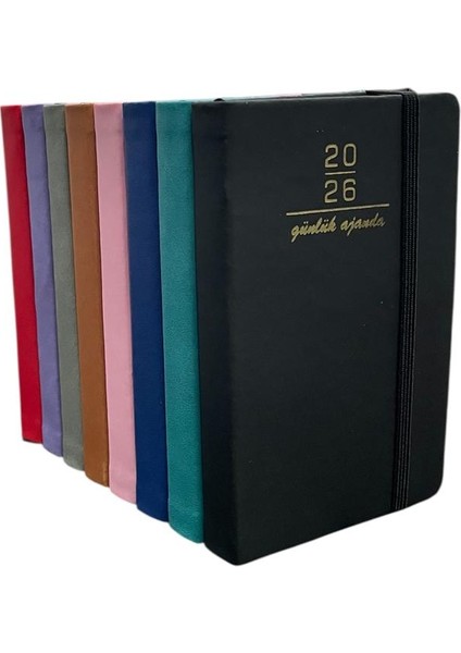 2026 Termo Deri Lastikli Günlük Cep Ajandası 9*14 modelleri