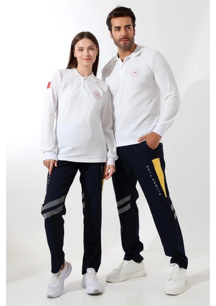 112 Acil Sağlık Yakalı Tshirt Uzun Kol Baskılı - Beyaz fırsatları