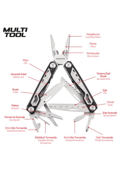 155 mm Multi Tool (15 Fonksiyonlu)
