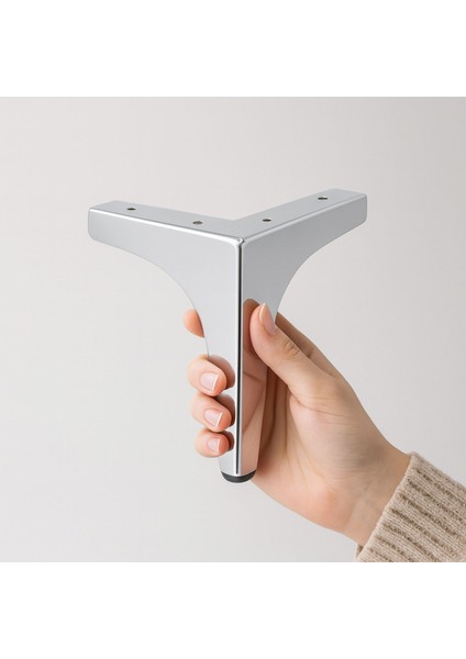 Mobilya Ayağı Dayanıklı Modern Tasarım Koltuk Sehpa Masa Tv Ünitesi 12 cm Krom Gümüş Metal 4 Adet modelleri