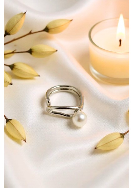 Inci Detaylı Gümüş Renkli Ayarlanabilir Çelik Yüzük fiyatları