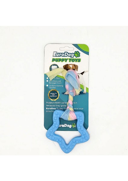 Techmrt Eurodog Puppy Toys Mavi Beşgen Diş Kaşıma Oyuncağı