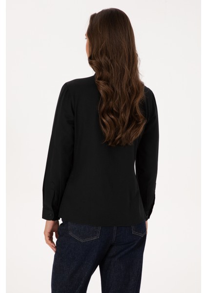 Kadın Siyah Gömlek Basic 50307990-VR046 indirimleri