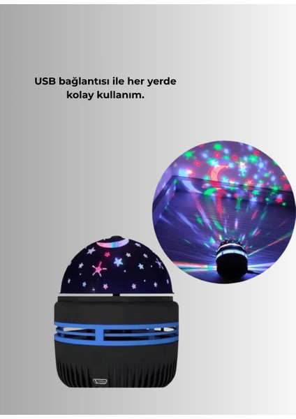 USB Galaxy Projektör Lamba – Romantik Atmosfer, Çocuk Odası, Parti ve Düğün Işığı modelleri
