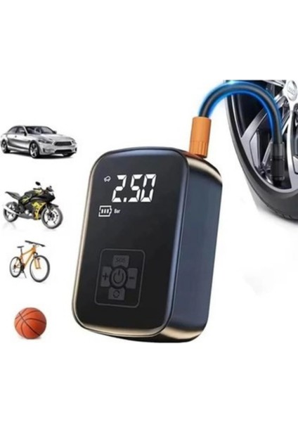 WY-006 Taşınabilir Akıllı Kablosuz Hava Kompresörü - Dijital Ekranlı Şarj Edilebilir Lastik Şişirme Pompası (150 Psı)