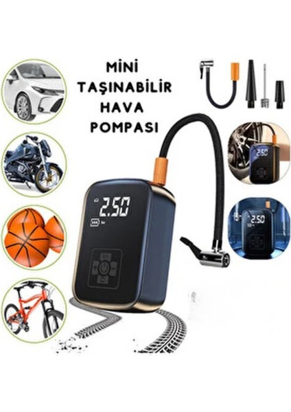 WY-006 Taşınabilir Akıllı Kablosuz Hava Kompresörü - Dijital Ekranlı Şarj Edilebilir Lastik Şişirme Pompası (150 Psı) indirimleri