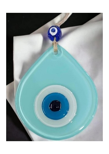 Orta Boy Turkuaz Damla Desen Nazar Boncuklu Duvar Dekoru Cam Duvar Süsü fırsatları