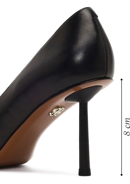 Kadın Siyah Ince Topuklu Deri Stiletto 25AFD100718 fiyatları