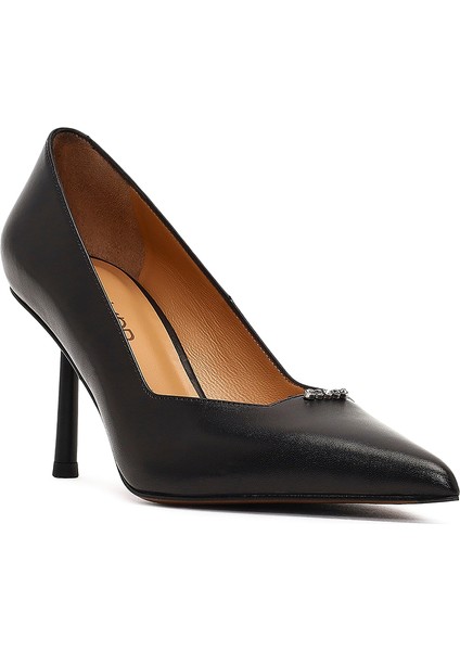 Kadın Siyah Ince Topuklu Deri Stiletto 25AFD100718