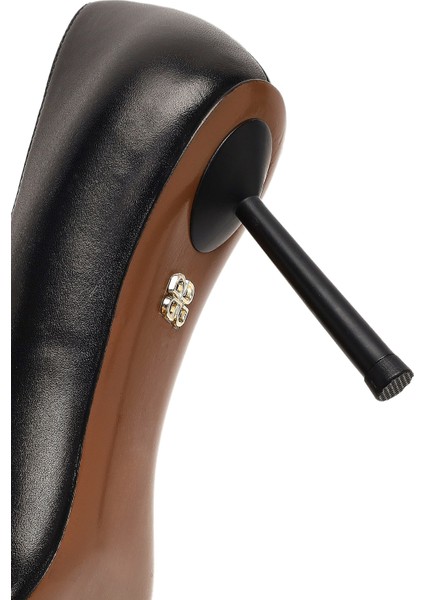 Kadın Siyah Ince Topuklu Deri Stiletto 25AFD100718