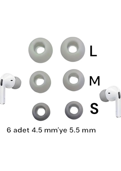 Evrensel Silikon Kulak İçi Kulaklık Uçları Yüksek Esnekli Kase Şeklinde (2.S -2.M-2.L)Gıri