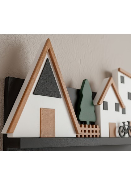 Minik Evler V2 Anahtarlık-Duvar Askılı Anahtarlık - Anahtarlık Askısı-Duvar Anahtarlığı (22X17 Cm) Duvar Anahtarlığı fırsatları