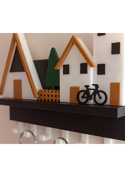 Minik Evler V2 Anahtarlık-Duvar Askılı Anahtarlık - Anahtarlık Askısı-Duvar Anahtarlığı (22X17 Cm) Duvar Anahtarlığı indirimleri