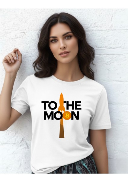 Devısso Traders To The Moon - Bitcoin - Trader, Borsacikadın Beyaz T-Shirt