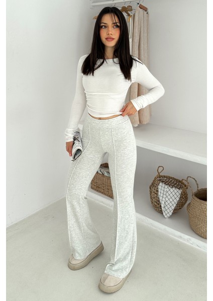 Kadın Yüksek Bel Ispanyol Paça Tayt – Retro & Şehirli Stil