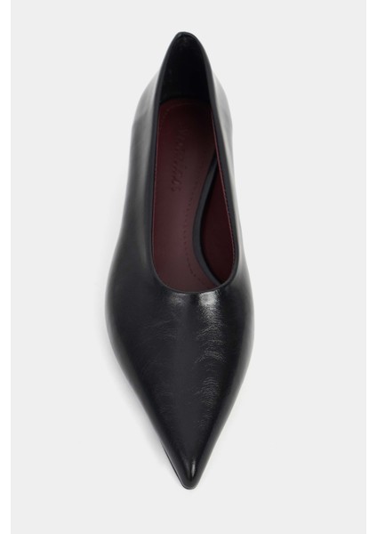 Brice Siyah Raşel Rustik Dokulu Kitten Heel Sivri Burun Kadın Topuklu Ayakkabı fırsatları