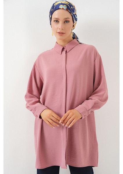 Kadın Bdart Rahat Kesim Uzun Kollu Düğmeli Gömlek Toz Pembe fırsatları