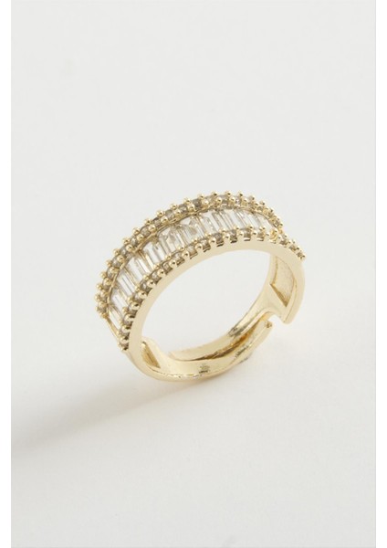 Techmrt Baget Taşlı Yüzük-Sarı