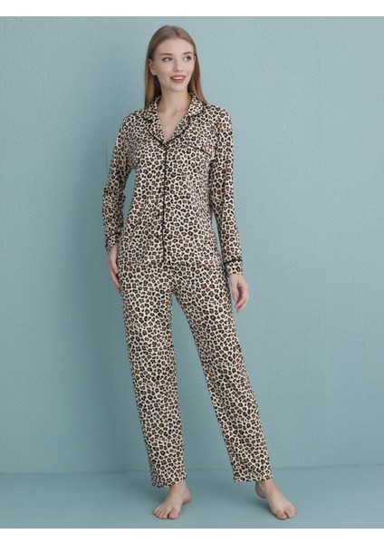 Leoparlı Pijama Takımı