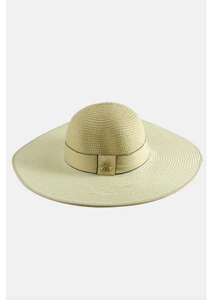 Techmrt Şeritli Hasır Şapka-Krem fiyatları