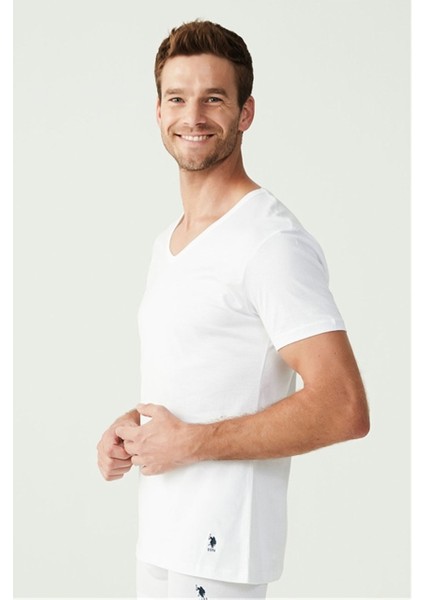 80199 Erkek Beyaz 2'li Kısa Kol V Yaka Atlet fırsatları