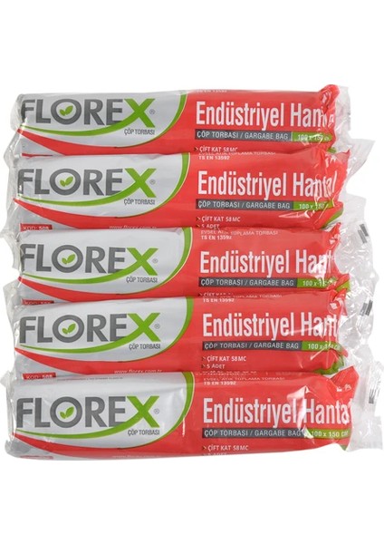 Endüstriyel Hantal Çöp Poşeti – Siyah – 100X150 cm – 5'li Rulo