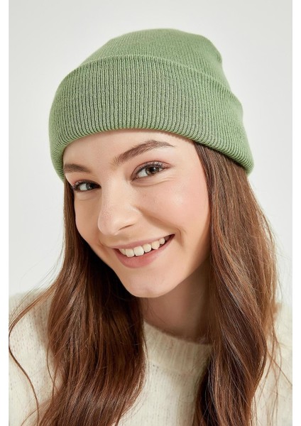 Katlamalı Basic Tiriko Bayan Beresi Çağla Yeşili Bere modelleri