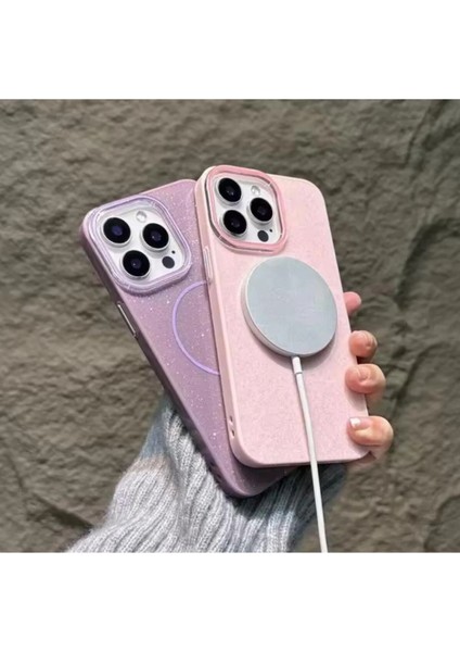 iPhone 16 Pro Kılıf Simli Parıltı Işıltı Luxury Renkli Magsafe Manyetik Wireless Şarj Özellikli modelleri