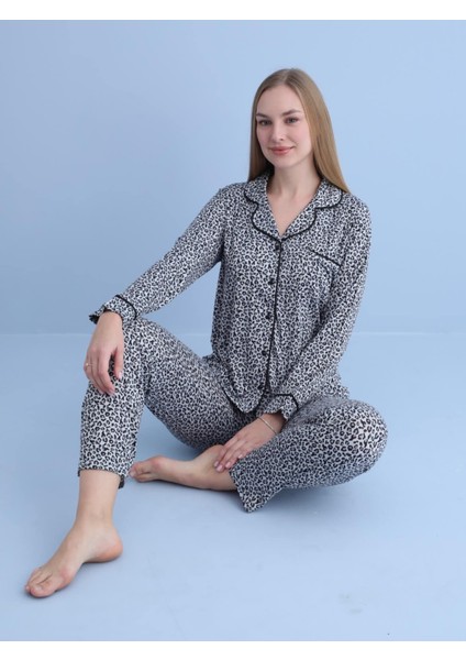 Leoparlı Pijama Takımı