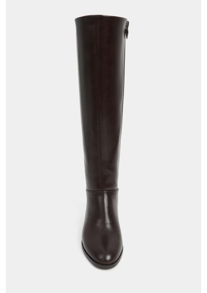 Christa Kahve Raşel Rustik Desen Küt Burun Kadın Topuklu Çizme modelleri