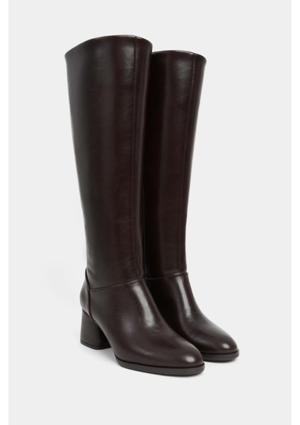 Christa Kahve Raşel Rustik Desen Küt Burun Kadın Topuklu Çizme indirimleri