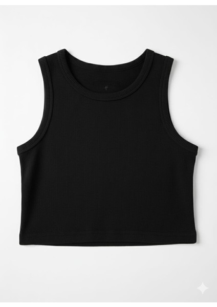 Kadın Kaşkorse Kumaş Askılı Crop