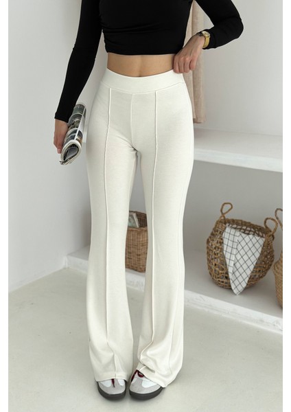 Kadın Yüksek Bel Ispanyol Paça Tayt – Retro & Şehirli Stil indirimleri