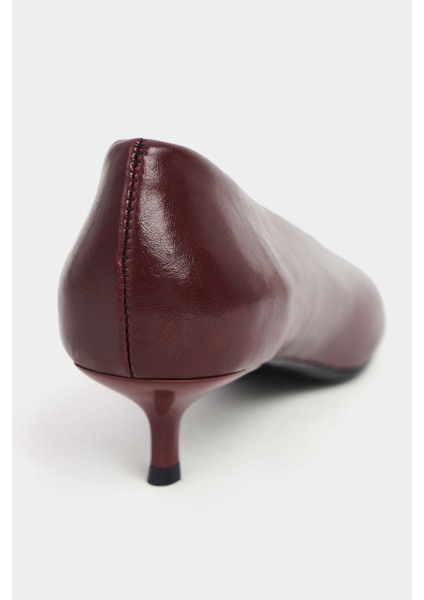 Brice Bordo Raşel Rustik Dokulu Kitten Heel Sivri Burun Kadın Topuklu Ayakkabı indirimleri