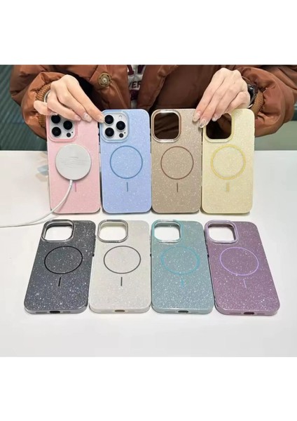 iPhone 16 Pro Kılıf Simli Parıltı Işıltı Luxury Renkli Magsafe Manyetik Wireless Şarj Özellikli fiyatları