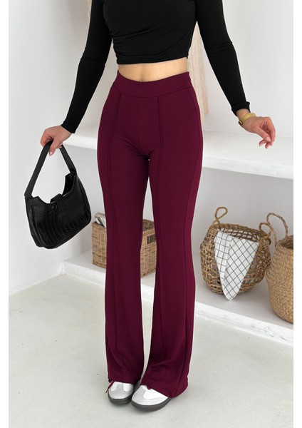 Kadın Yüksek Bel Ispanyol Paça Tayt – Retro & Şehirli Stil fiyatları