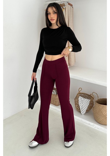 Kadın Yüksek Bel Ispanyol Paça Tayt – Retro & Şehirli Stil modelleri