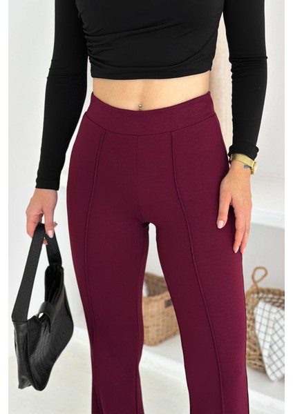 Kadın Yüksek Bel Ispanyol Paça Tayt – Retro & Şehirli Stil